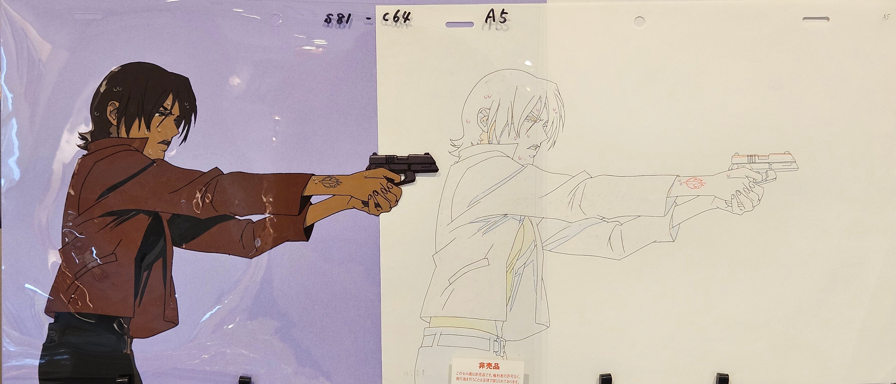 Cowboy Bebop Original Cel and Sketch (Electra Ovirowa)